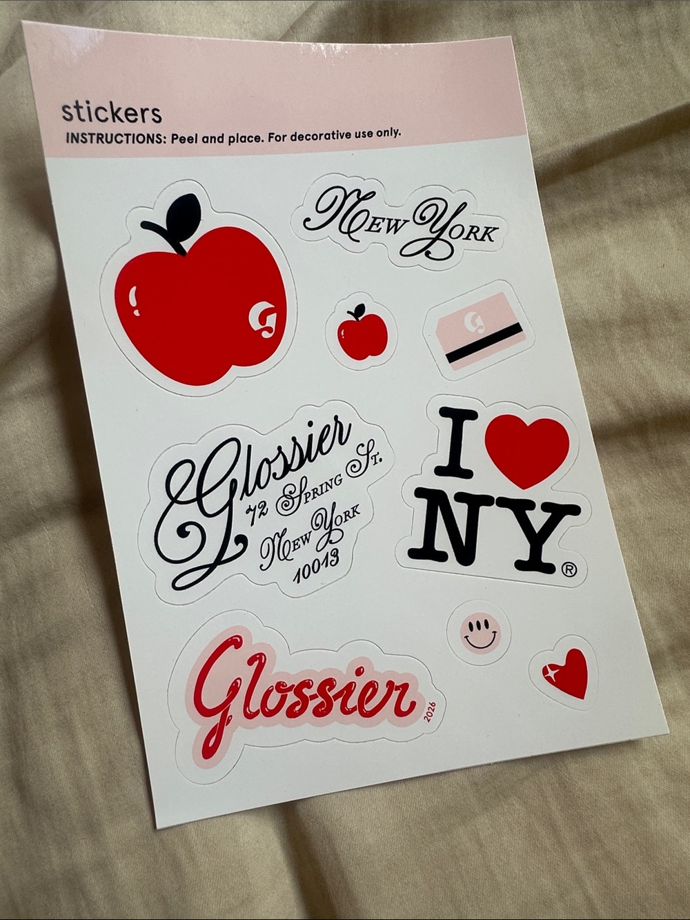 New Glossier New York Sticker Pack